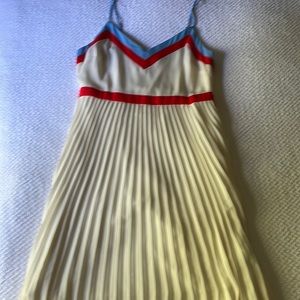 Banana Republic white pleated knee length dress